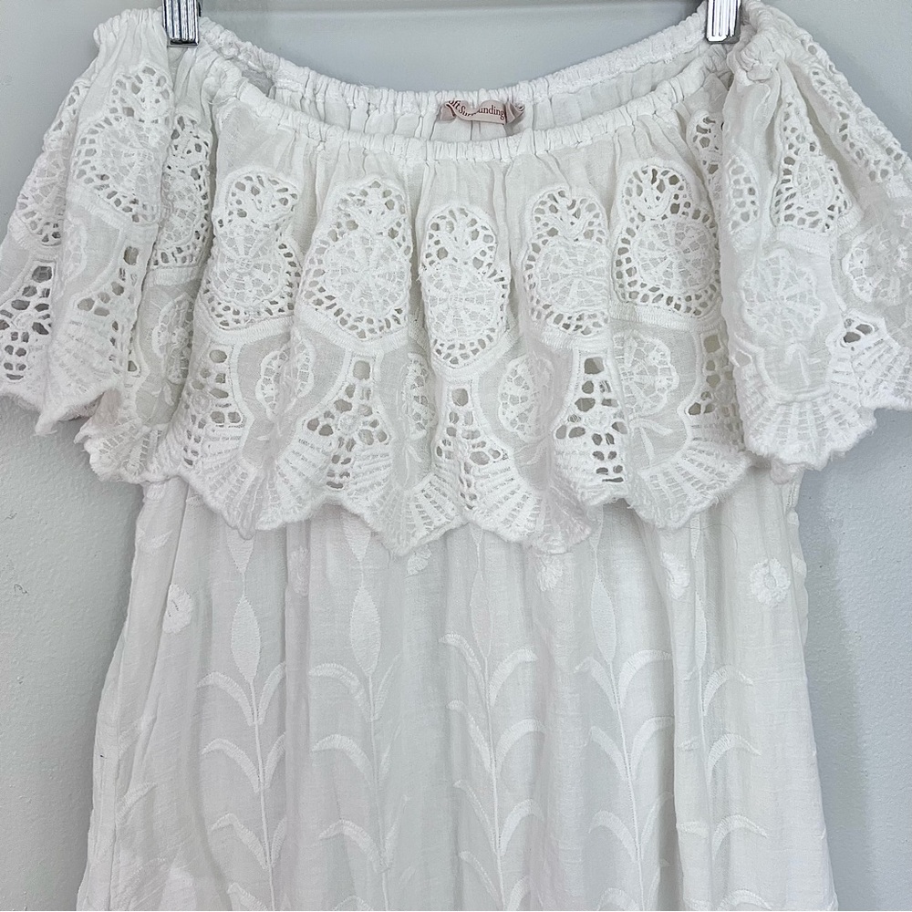 Soft Surroundings Off the Shoulder White Dress XL Lace Cottagecore Boho Bridal - Picture 2 of 13